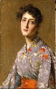 William Merritt Chase Girl in a Japanese Costume oil on canvas